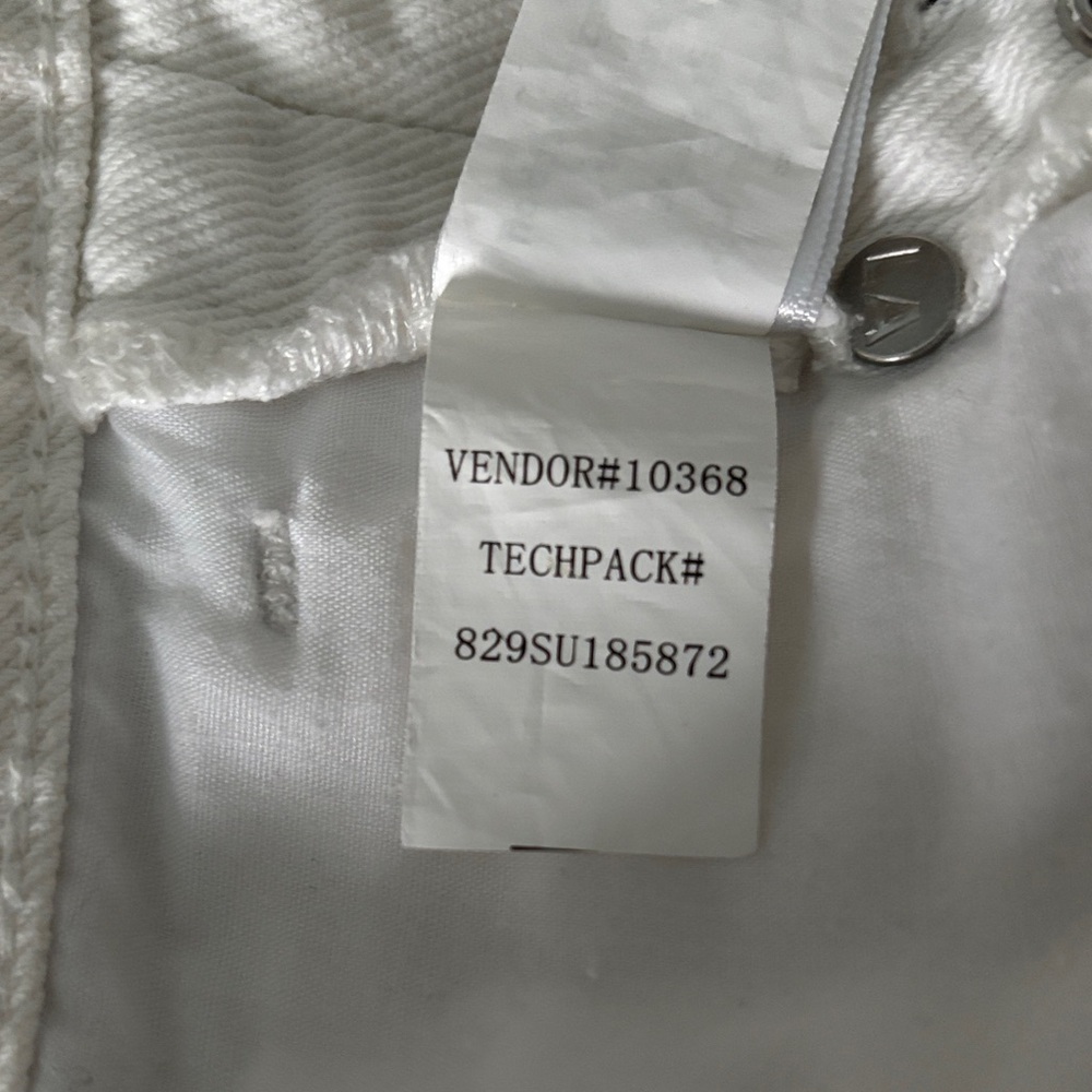 🟨PacSun White Jean Shorts Size 24 Distressed - Picture 6 of 9